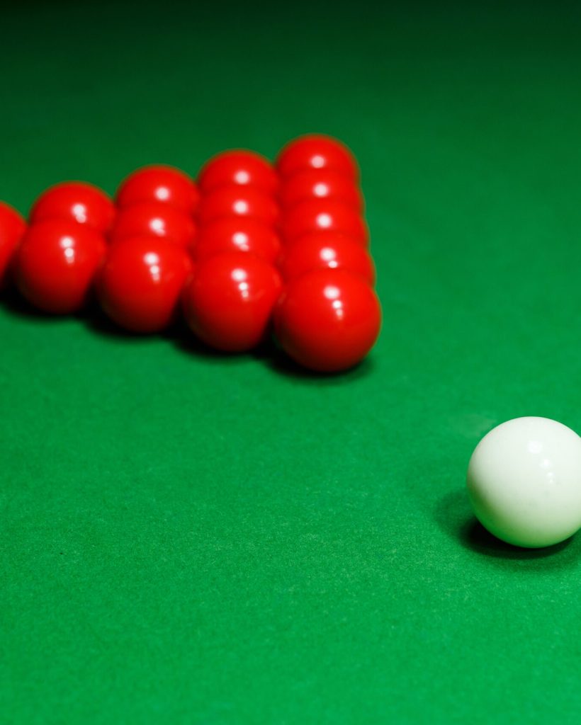Snooker ball on a billiard table